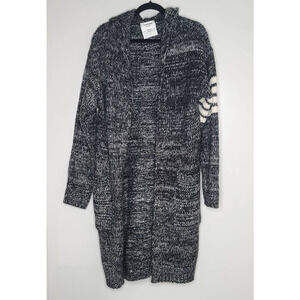 Thom Browne Curve Black Twist Longline Hooded Cardigan